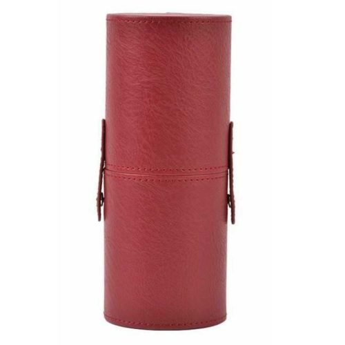 Red Cylindrical Brush Bag by Aquaris Beauty